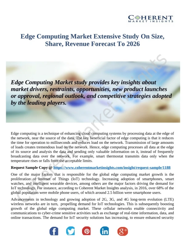 Edge Computing Market Worldwide Prospects, Share, Size, Competitive Breakdown And Regional Forecast 2026