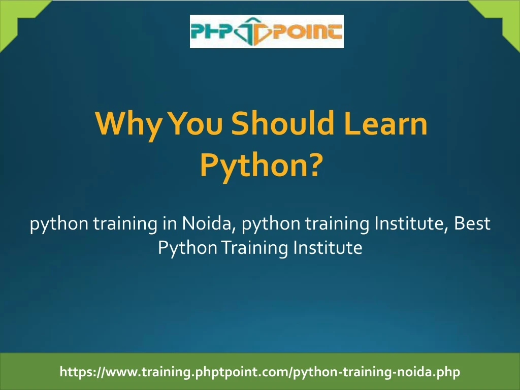 why you should learn python