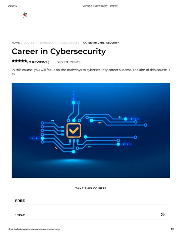 Career in Cybersecurity - Edukite