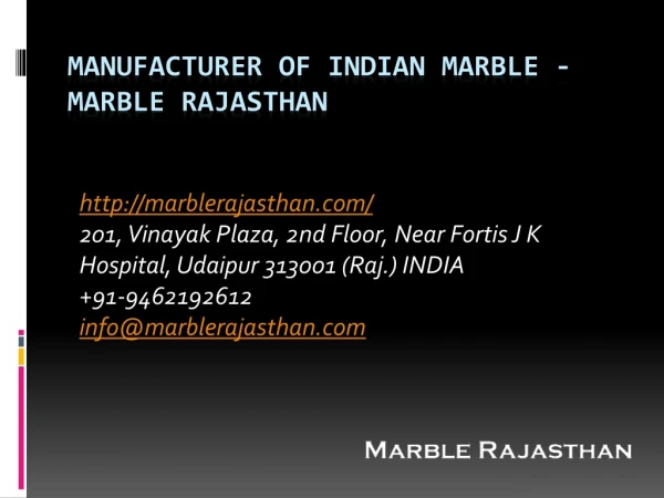 Manufacturer of Indian Marble - Marble Rajasthan