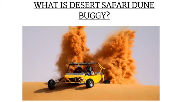 WHAT IS DESERT SAFARI DUNE BUGGY?