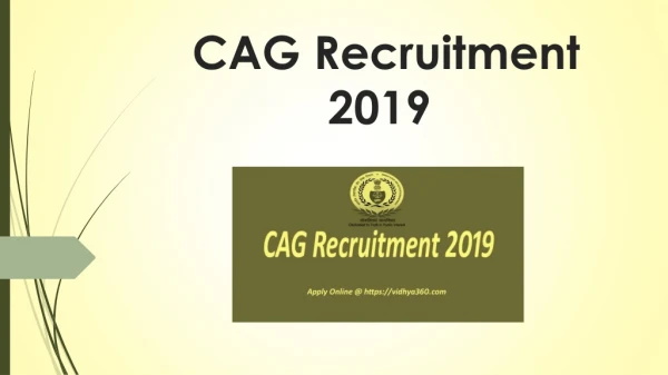 CAG Recruitment 2019 | Apply For 182 Auditor/Accountant/Clerk Posts