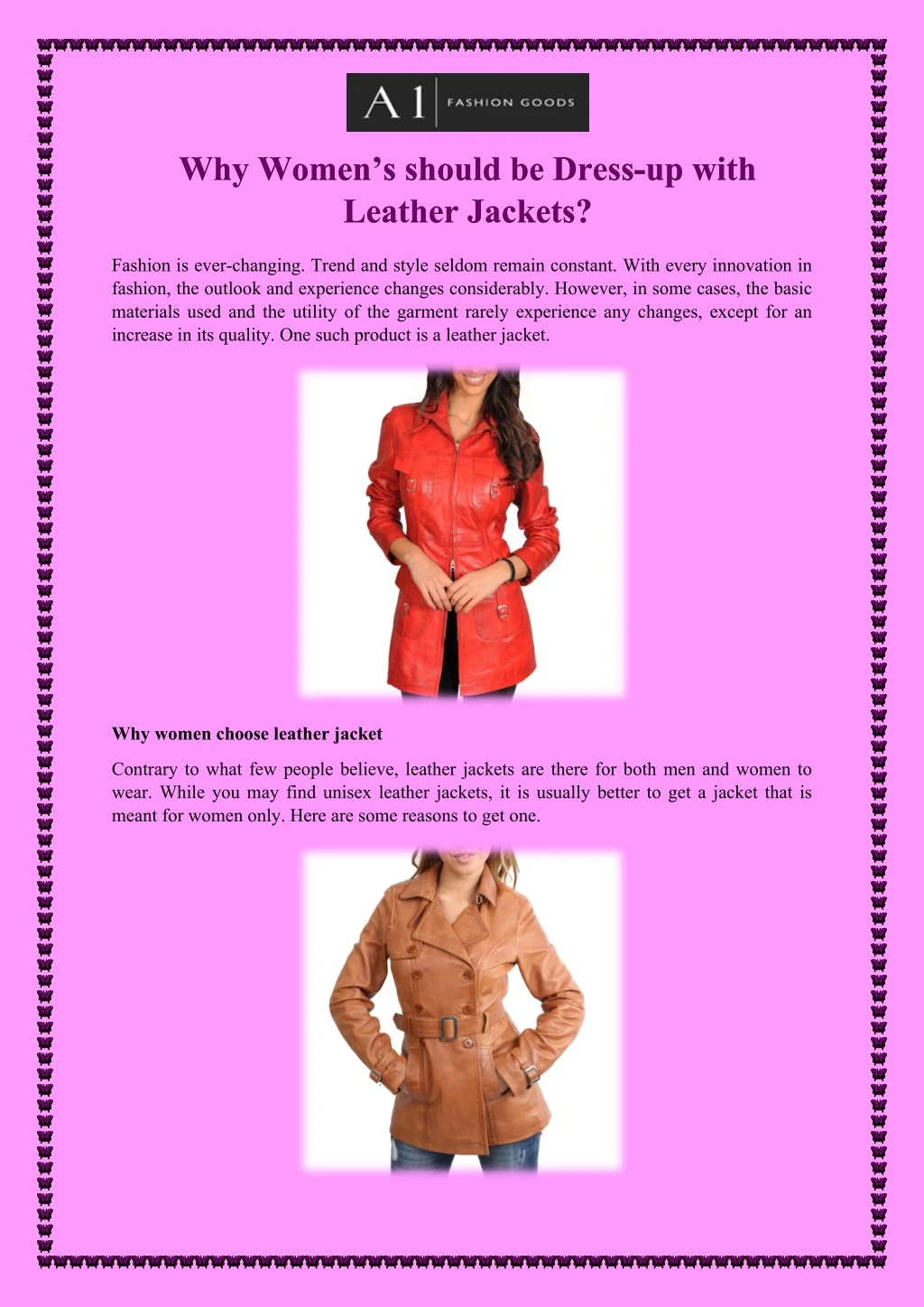 why women s should be dress up with leather