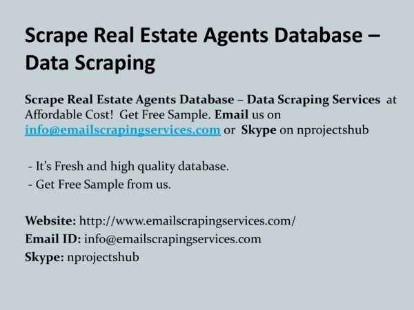 Scrape Real Estate Agents Database