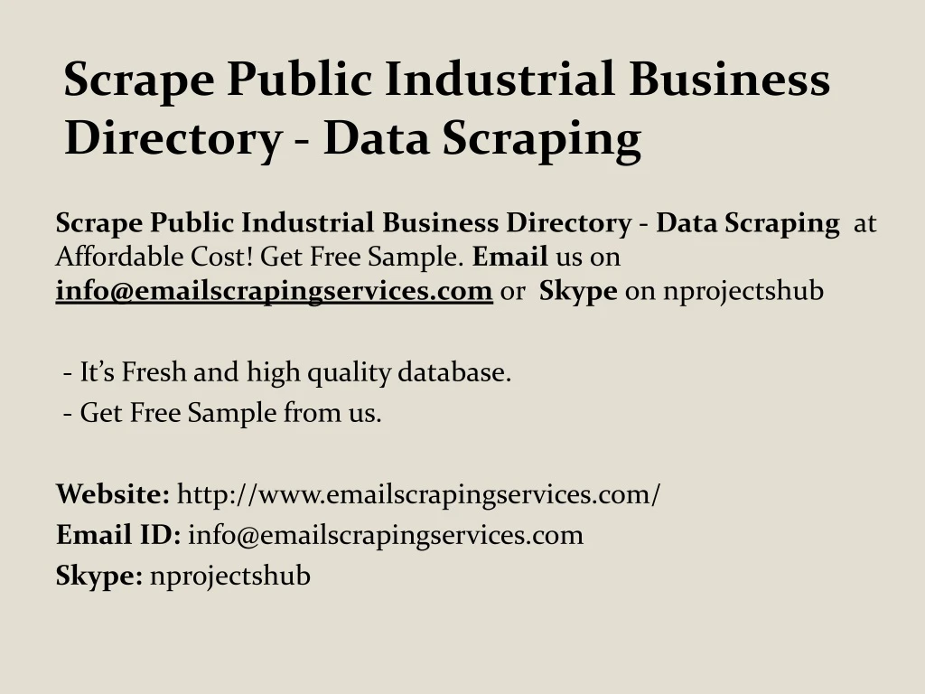 scrape public industrial business directory data scraping