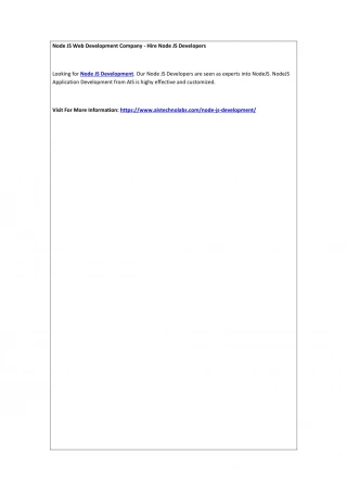 Node JS Web Development Company - Hire Node JS Developers - slide 1