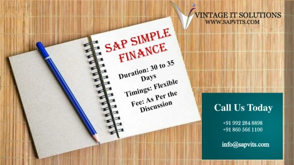 SAP Simple Finance Training in Bangalore| SAP Finance Module Pdf | SAP Simple Finance pdf
