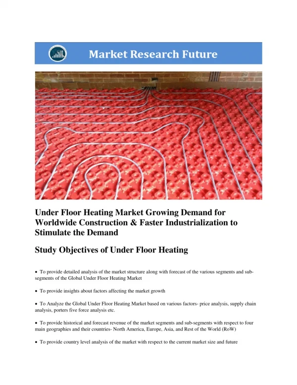 Under Floor Heating Market Research Report- Forecast To 2027