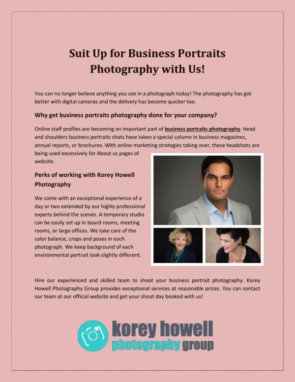 Suit Up for Business Portraits Photography with Us!
