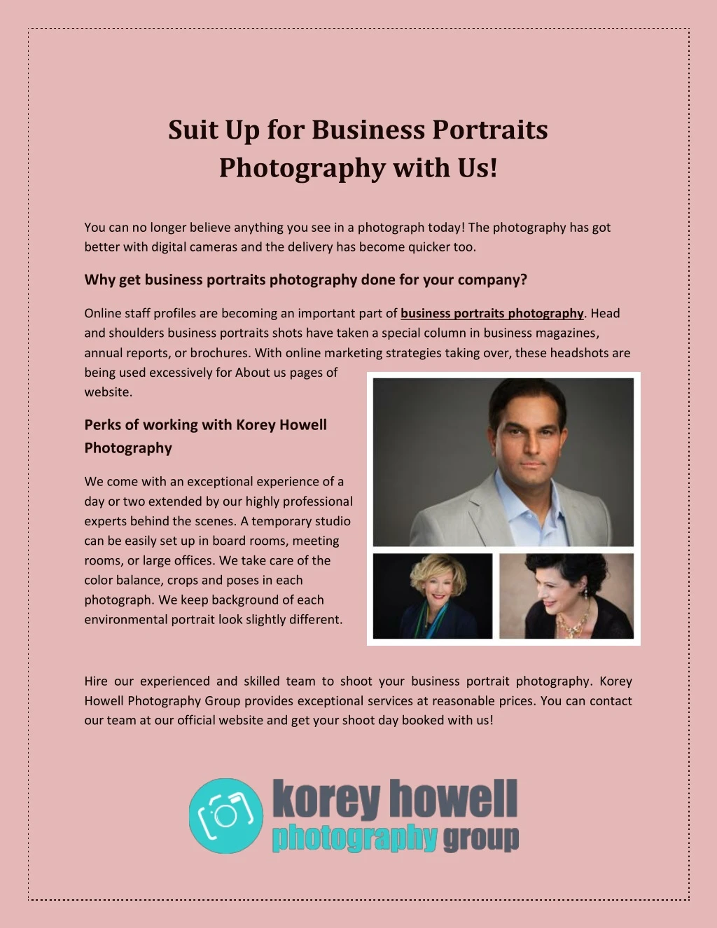 suit up for business portraits photography with us