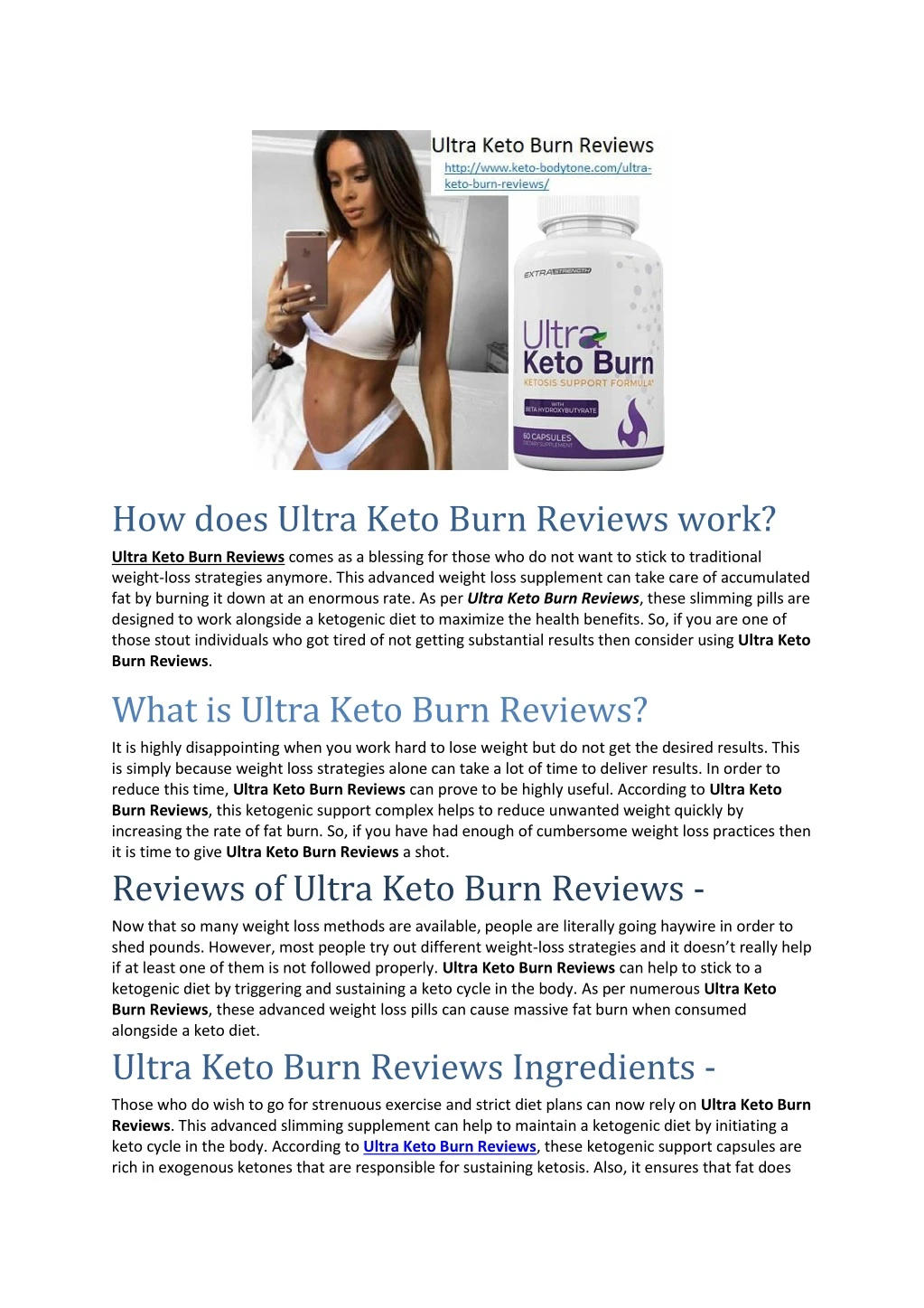 how does ultra keto burn reviews work