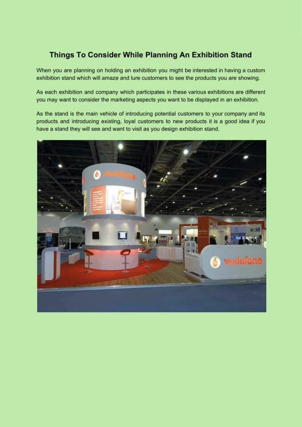 Things To Consider While Planning An Exhibition Stand