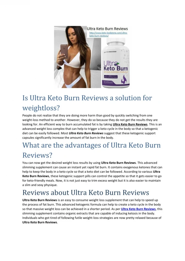 Ultra Keto Burn Reviews