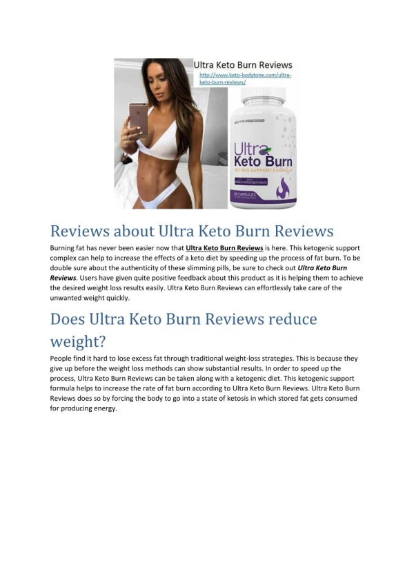 Ultra Keto Burn Reviews