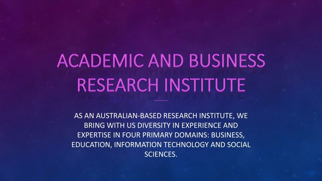 academic and business research institute