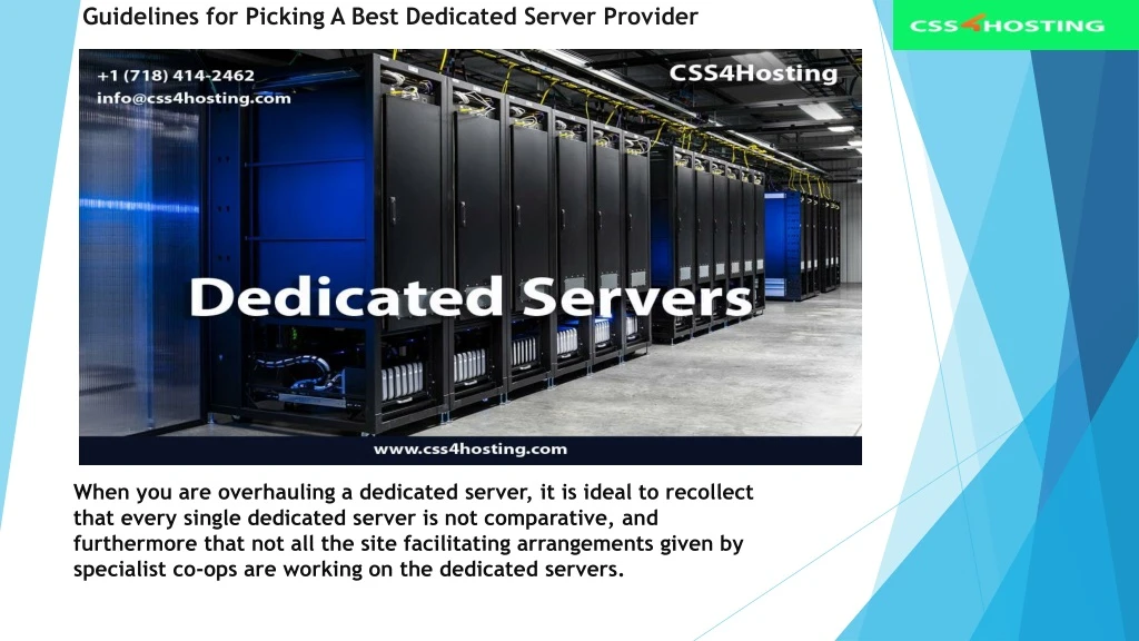 guidelines for picking a best dedicated server provider