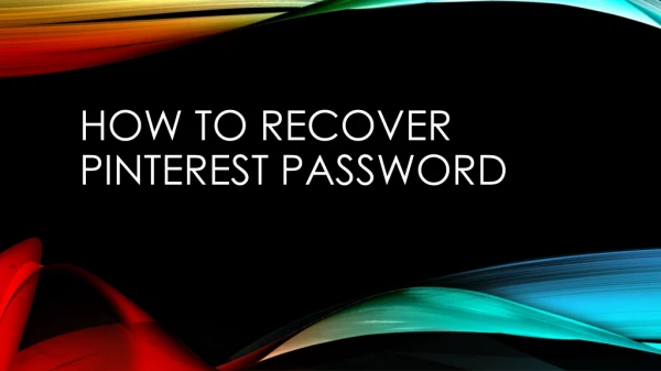 How to recover pinterest password?