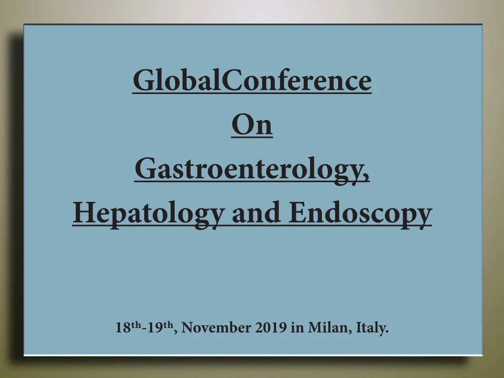globalconference on gastroenterology hepatology