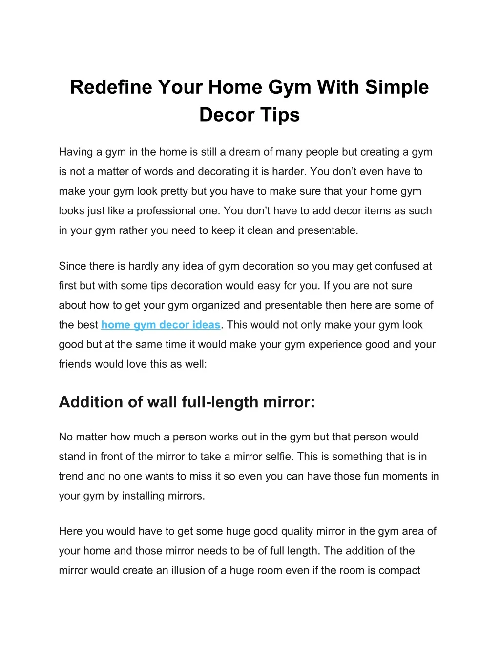 redefine your home gym with simple decor tips