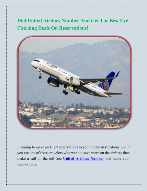 United Airlines Number to best trip offer
