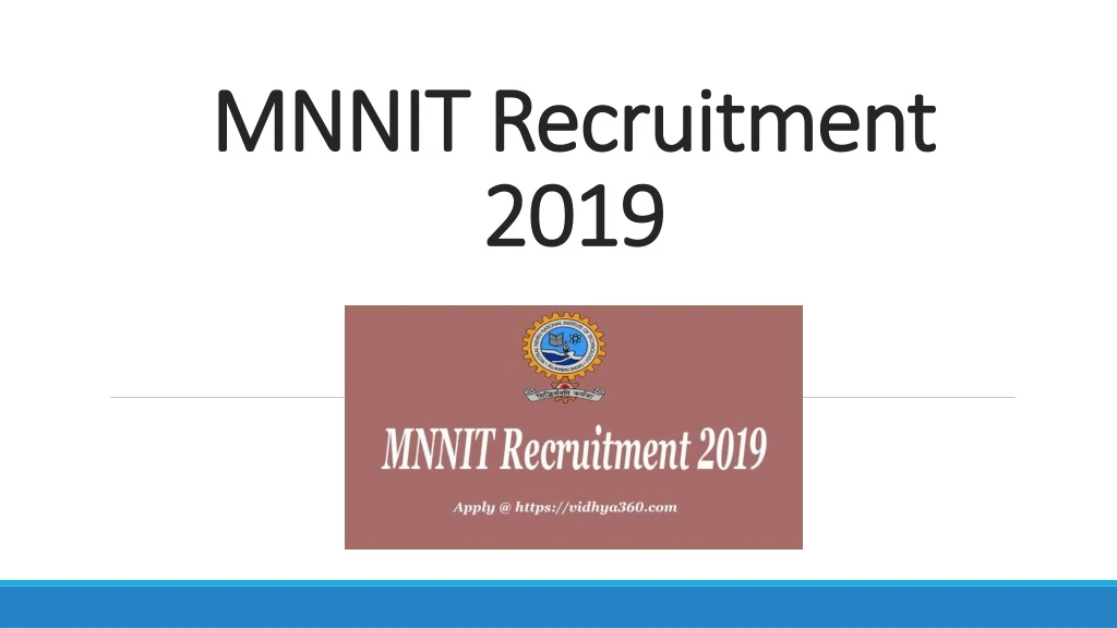 mnnit recruitment 2019