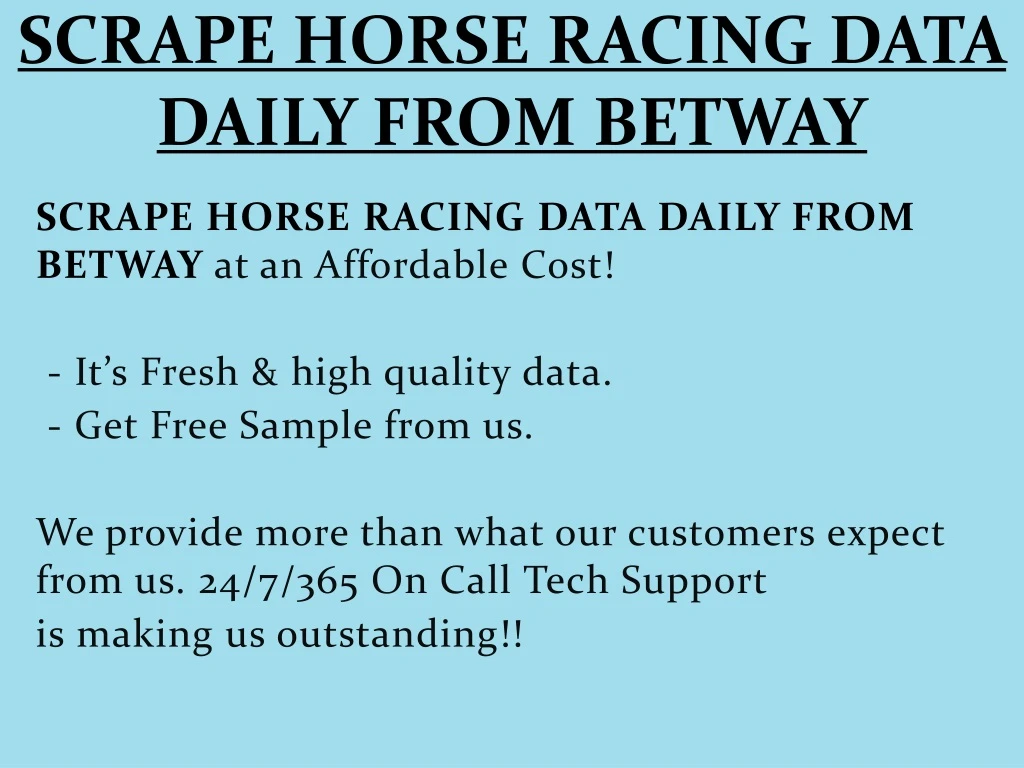 scrape horse racing data daily from betway