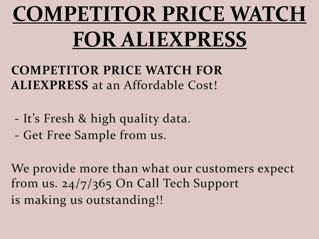 competitor price watch for aliexpress