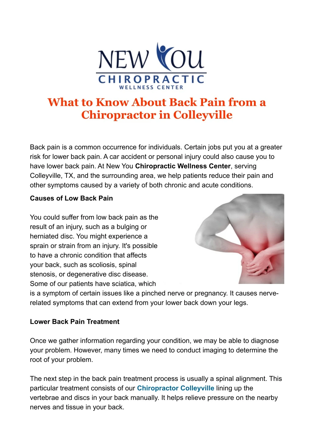 what to know about back pain from a chiropractor