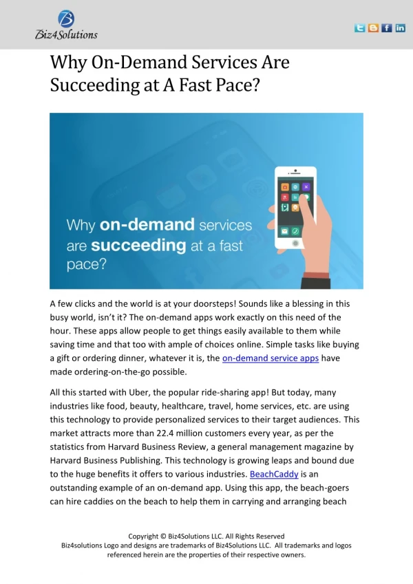 Why On-Demand Services are Succeeding at a Fast Pace?