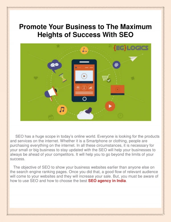 Promote Your Business to The Maximum Heights of Success With SEO