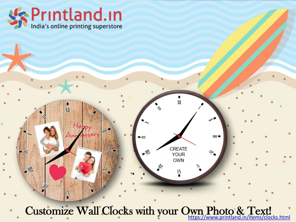 customize wall clocks with your own photo text