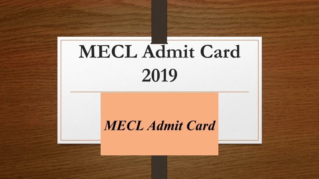 mecl admit card 2019