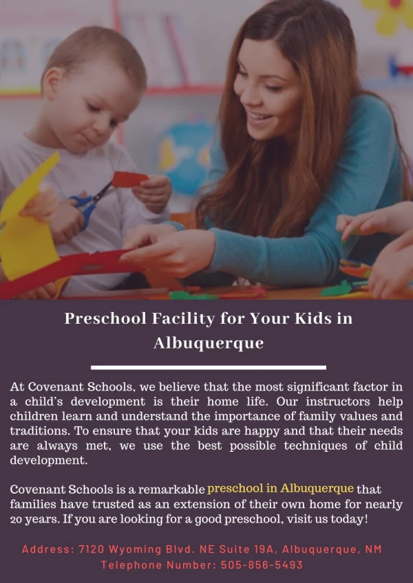 Preschool Facility for Your Kids in Albuquerque