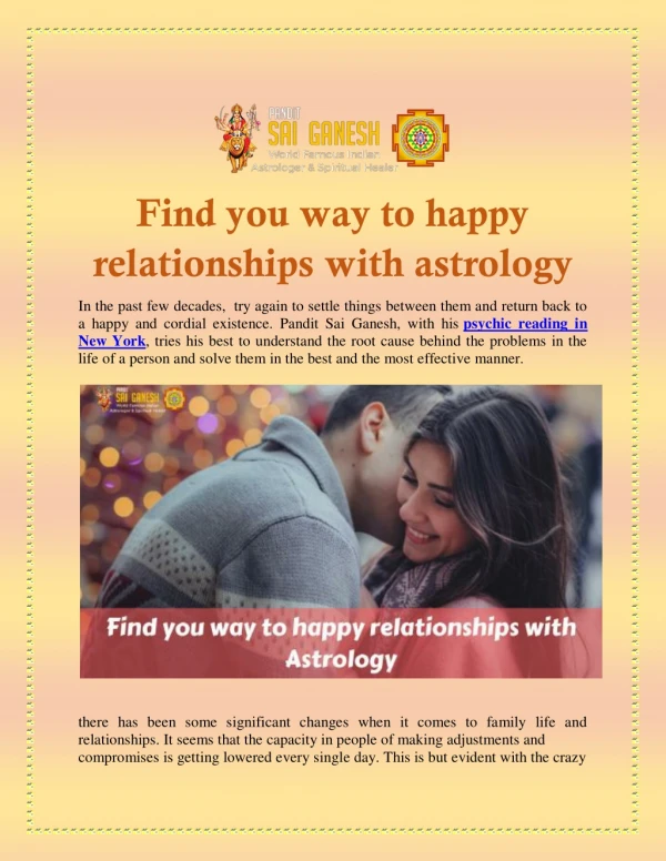 Find you way to happy relationships with astrology