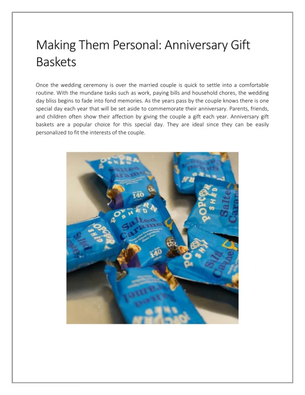 Making Them Personal: Anniversary Gift Baskets