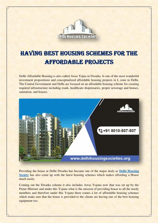 Having Best Housing Schemes for the Affordable Projects