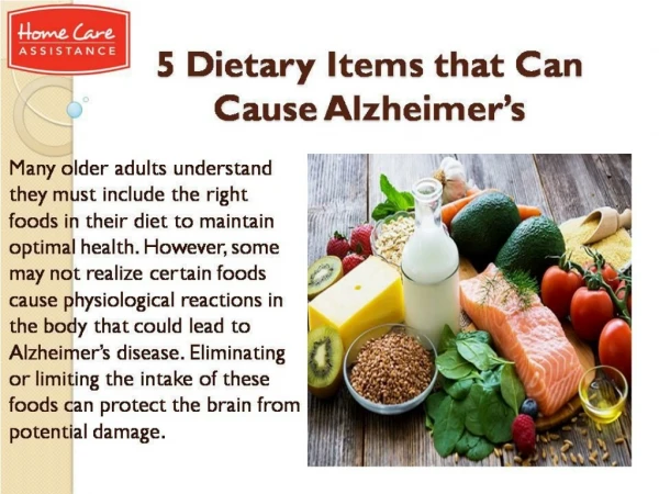 5 Dietary Items that Can Cause Alzheimer’s