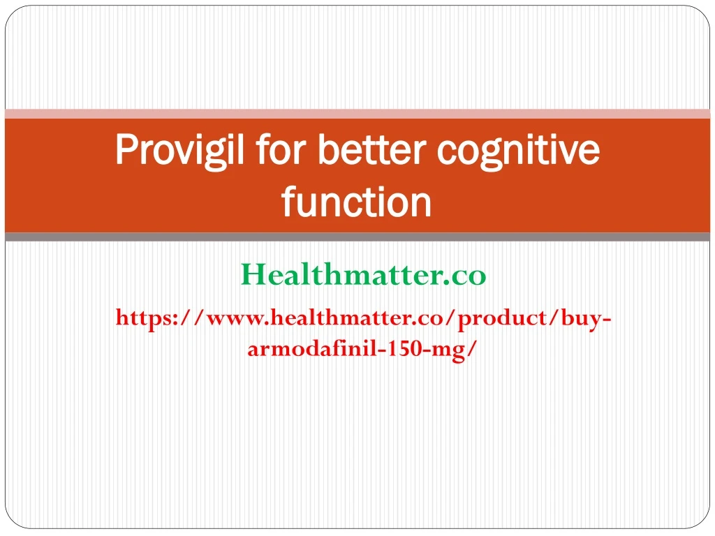 provigil for better cognitive function