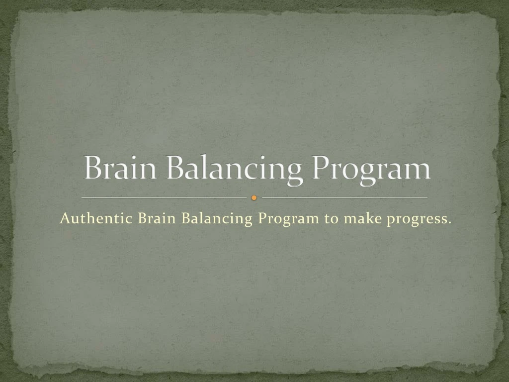 brain balancing program