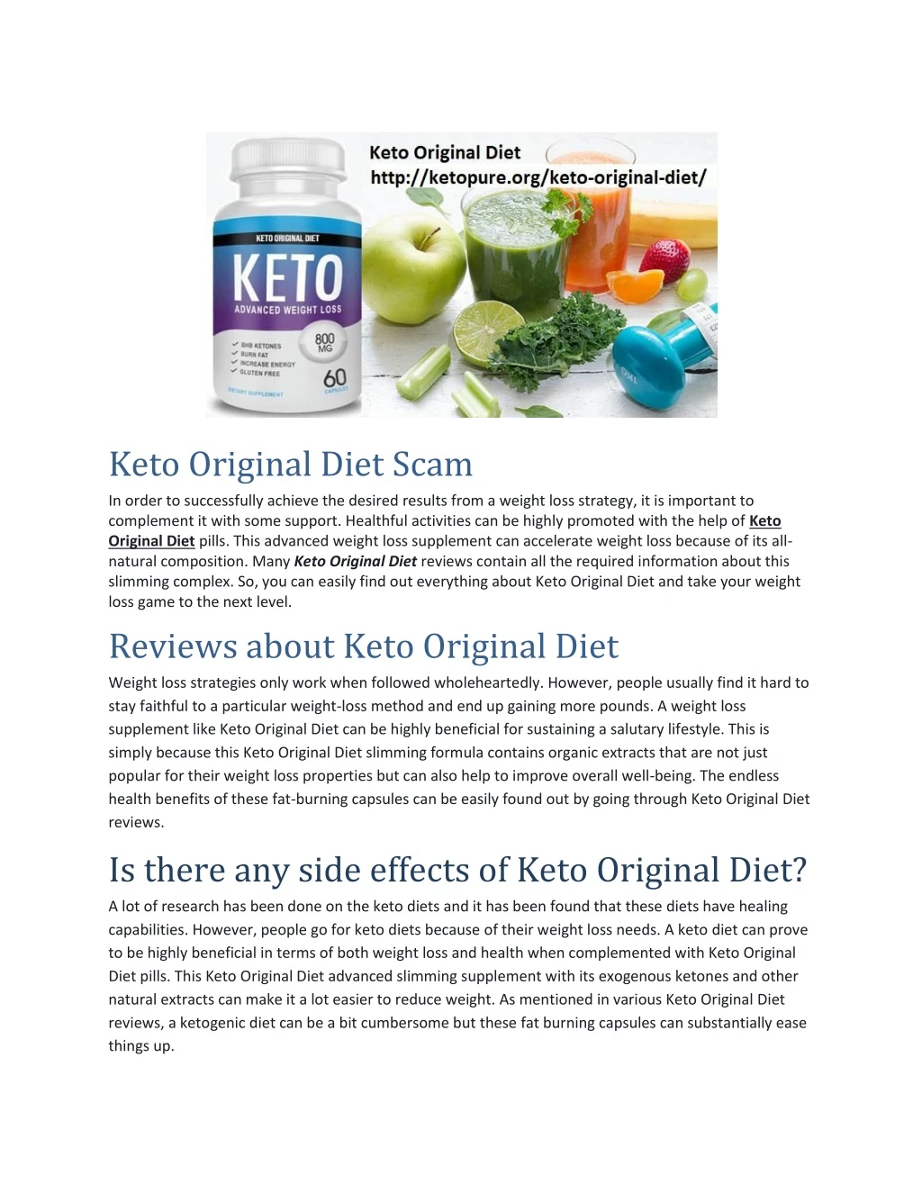 keto original diet scam