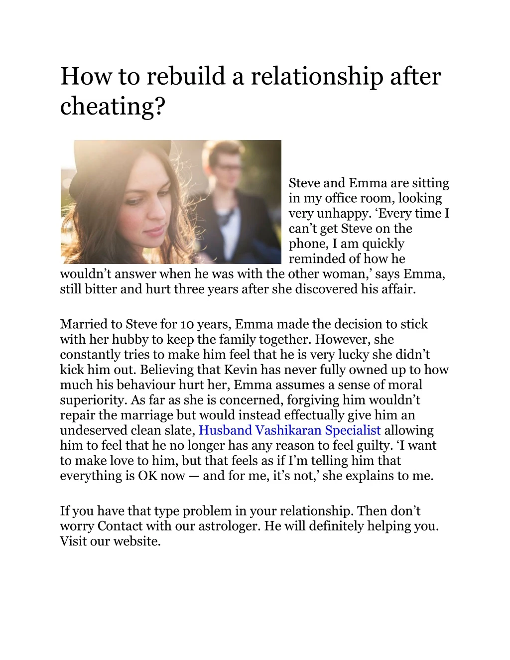 how to rebuild a relationship after cheating