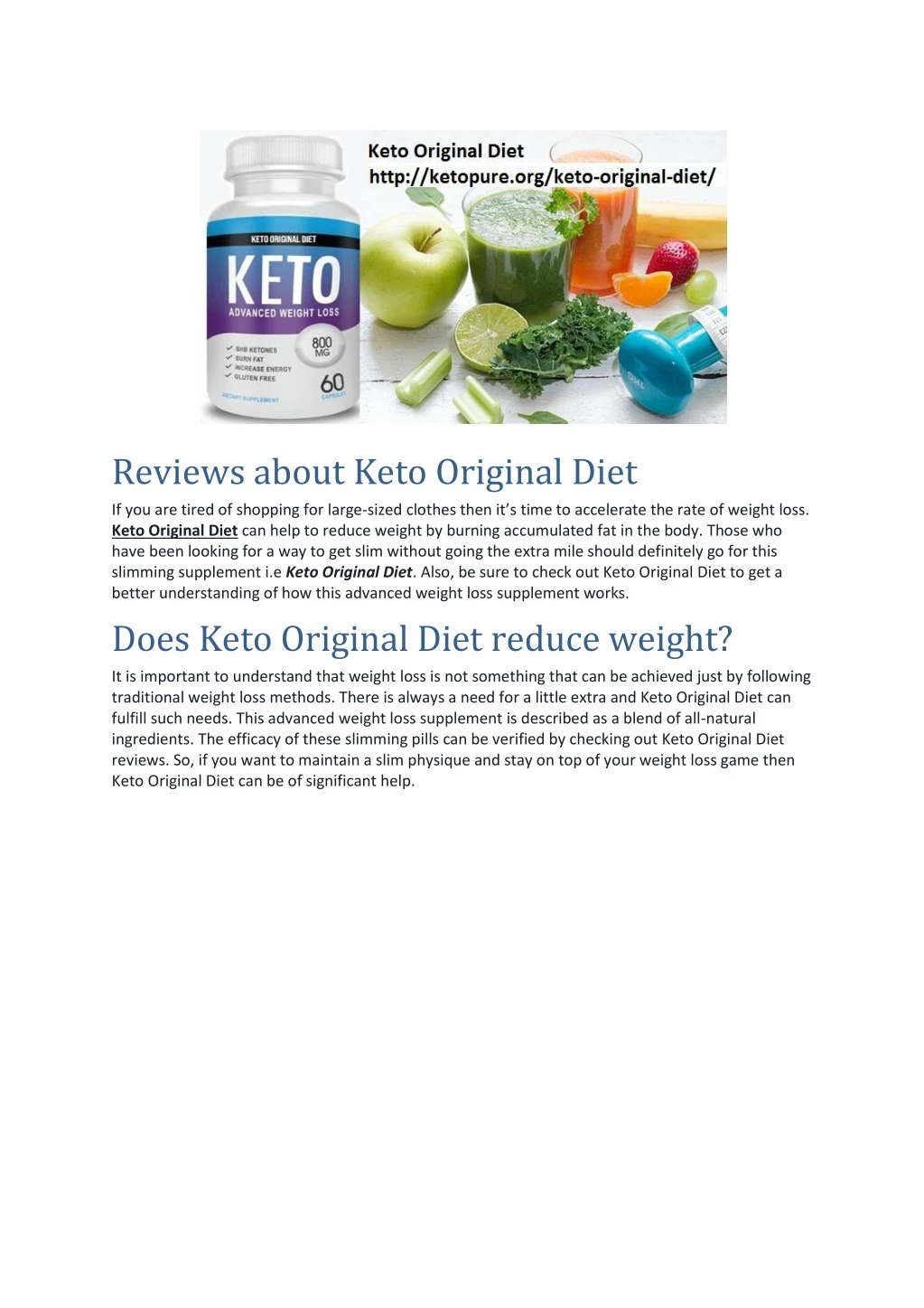 reviews about keto original diet