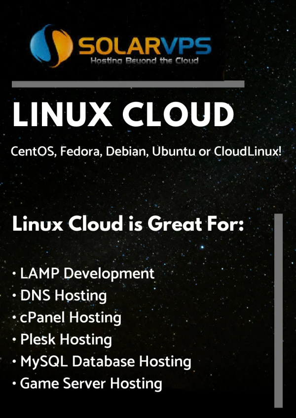 Fast & Secure Linux Web Hosting | Linux Cloud - Solar VPS