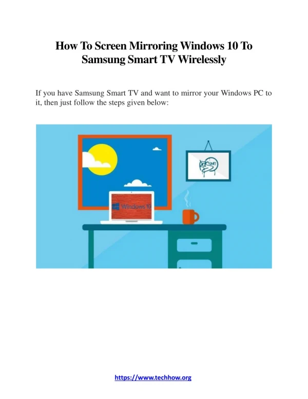 How To Screen Mirroring Windows 10 To Samsung Smart TV Wirelessly