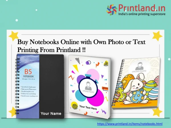Buy Notebooks Online with Own Photo or Text Printing From Printland | Personalized Notebooks