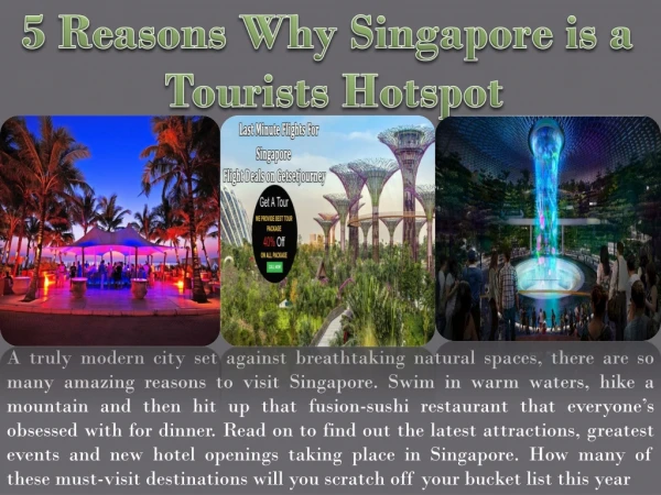 5 Reasons Why Singapore is a Tourists Hotspot
