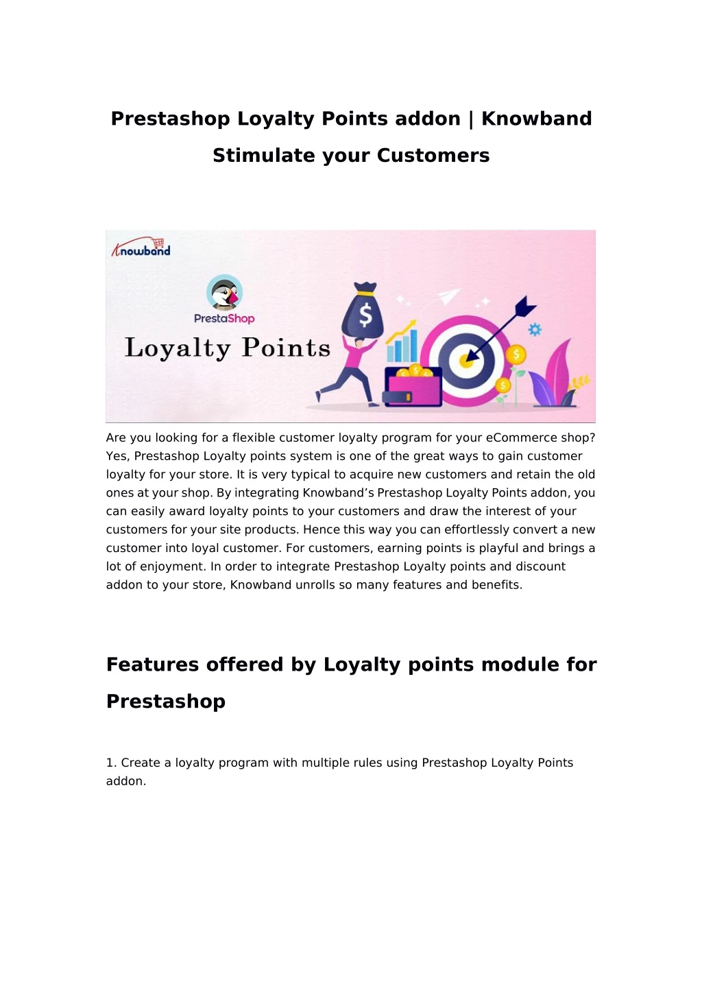 prestashop loyalty points addon knowband