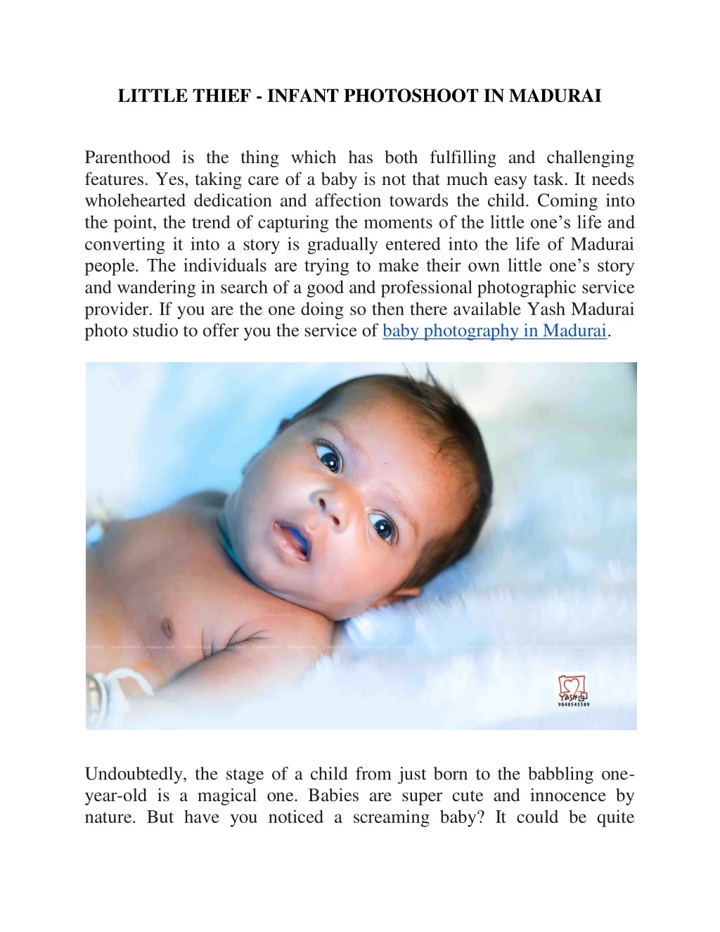 little thief infant photoshoot in madurai