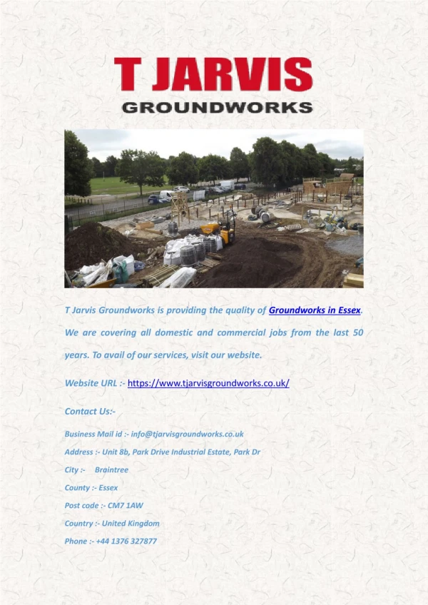 Groundworks Essex - T Jarvis Groundworks