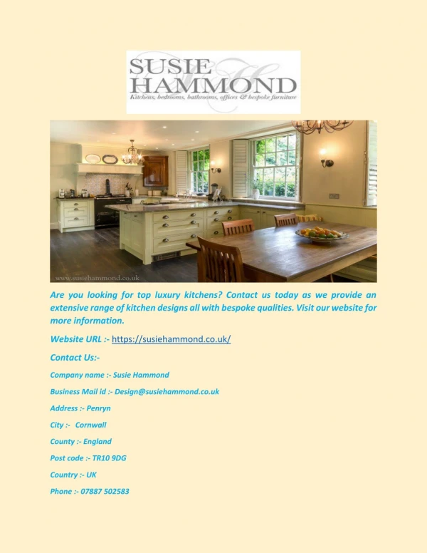 Susiehammond.co.uk - Luxury Kitchens - Cornwall